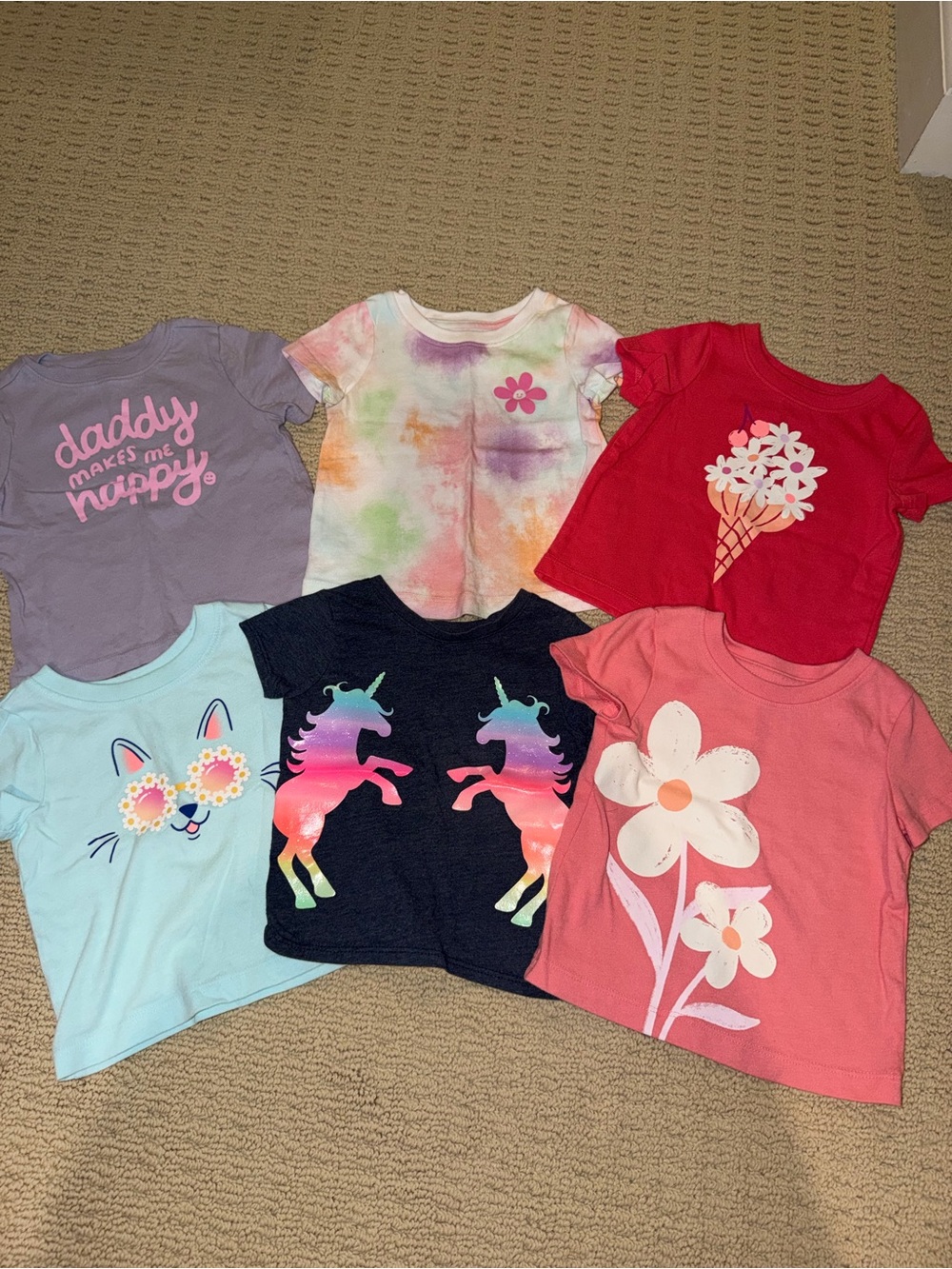 Girls' Multi-Color Graphic Tees - Pack